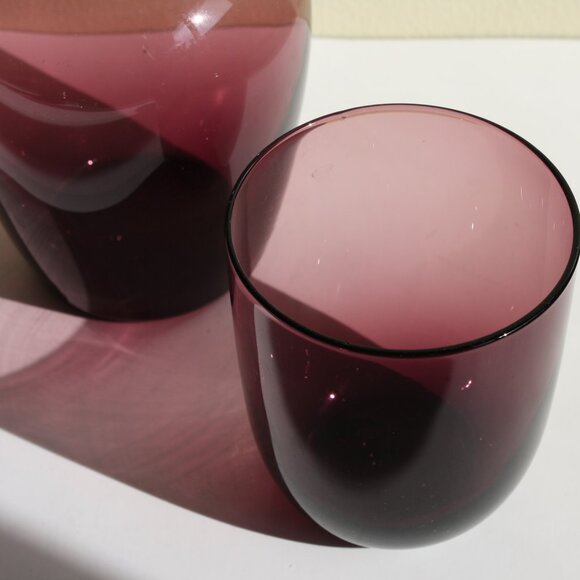 Vintage Tumble up Carafe bedside water Amethyst Glass purple glass Fenton - Picture 2 of 4